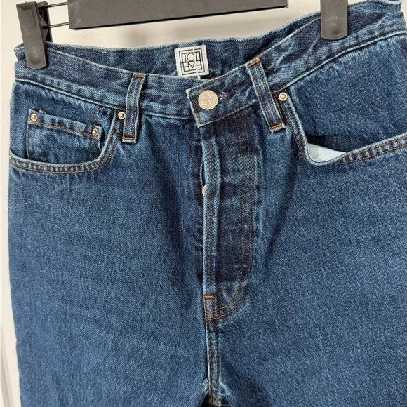 Toteme Dark Blue Straight Leg Jeans - Picture 4 of 5